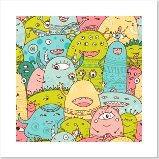 Cute lovely monsters Posters and Art